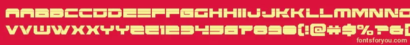 Eridanuscondlaser-Schriftart – Gelbe Schriften auf rotem Hintergrund