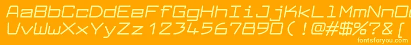 LarabiefontexBolditalic-Schriftart – Gelbe Schriften auf orangefarbenem Hintergrund