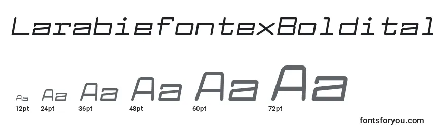 LarabiefontexBolditalic Font Sizes