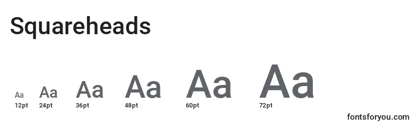 Squareheads Font Sizes