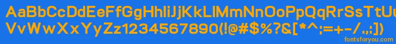 VitroExtrabold-Schriftart – Orangefarbene Schriften auf blauem Hintergrund