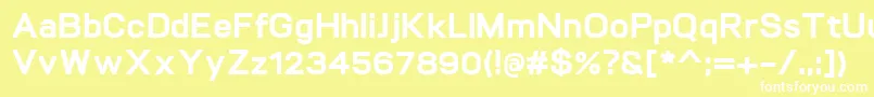VitroExtrabold-Schriftart – Weiße Schriften auf gelbem Hintergrund