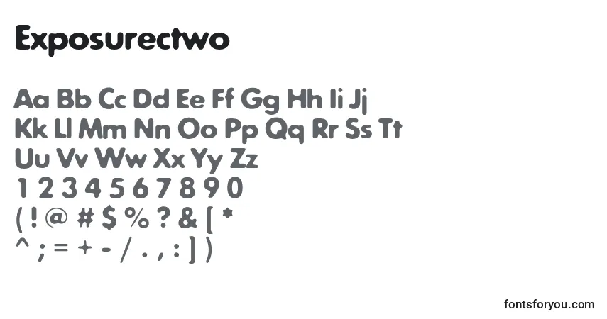 A fonte Exposurectwo – alfabeto, números, caracteres especiais