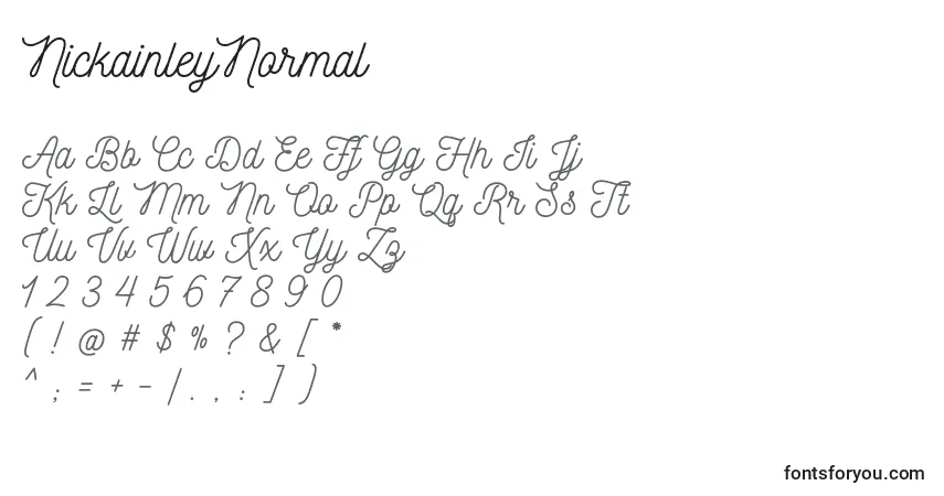 NickainleyNormalフォント–アルファベット、数字、特殊文字