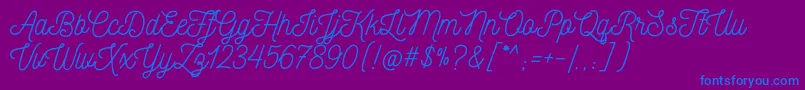 NickainleyNormal Font – Blue Fonts on Purple Background