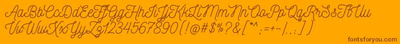 NickainleyNormal Font – Brown Fonts on Orange Background