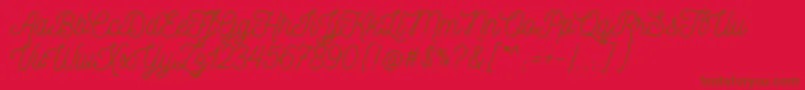 NickainleyNormal Font – Brown Fonts on Red Background