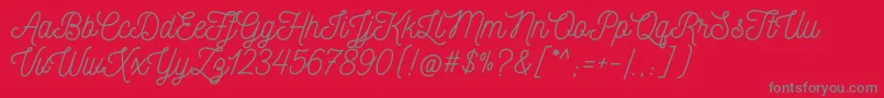 NickainleyNormal Font – Gray Fonts on Red Background