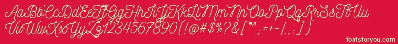 NickainleyNormal Font – Green Fonts on Red Background