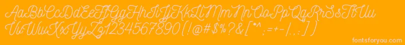 NickainleyNormal-Schriftart – Rosa Schriften auf orangefarbenem Hintergrund