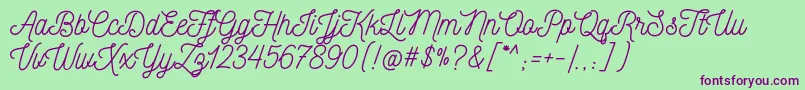 NickainleyNormal Font – Purple Fonts on Green Background