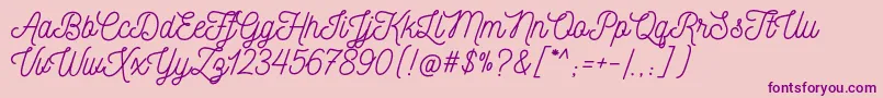 NickainleyNormal Font – Purple Fonts on Pink Background