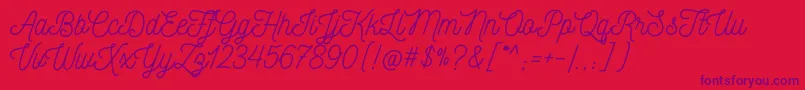 NickainleyNormal Font – Purple Fonts on Red Background