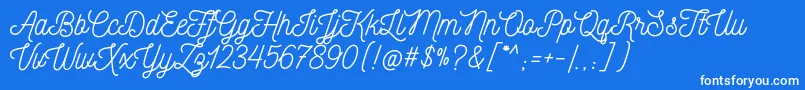 NickainleyNormal Font – White Fonts on Blue Background