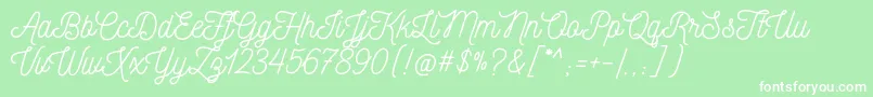 NickainleyNormal Font – White Fonts on Green Background