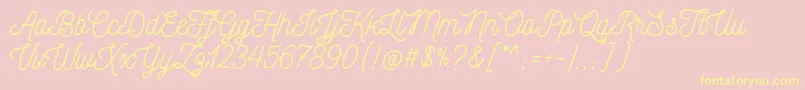 NickainleyNormal-Schriftart – Gelbe Schriften auf rosa Hintergrund