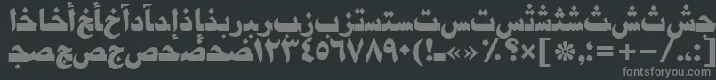 フォントDamascustt – 黒い背景に灰色の文字