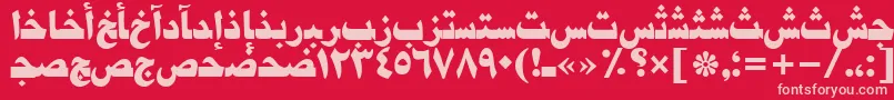 Damascustt-Schriftart – Rosa Schriften auf rotem Hintergrund