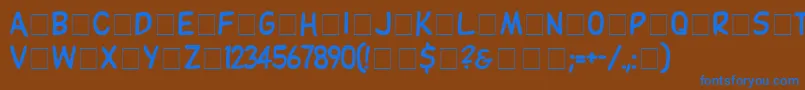 Czcionka DibsDisplayCapsSsi – niebieskie czcionki na brązowym tle