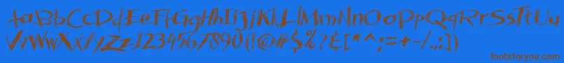 Acacia23 Font – Brown Fonts on Blue Background