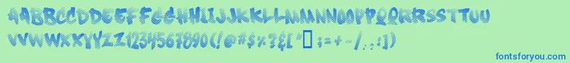 Soft Sugar  Fade  Font – Blue Fonts on Green Background