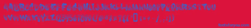 フォントSoft Sugar  Fade  – 赤い背景に青い文字