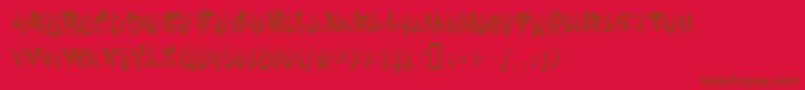 フォントSoft Sugar  Fade  – 赤い背景に茶色の文字