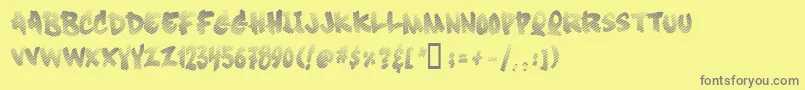 Soft Sugar  Fade -fontti – harmaat kirjasimet keltaisella taustalla