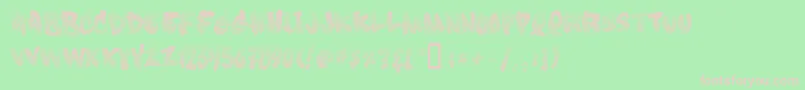 フォントSoft Sugar  Fade  – 緑の背景にピンクのフォント