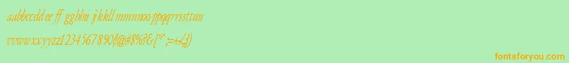 Fonte ArmyOfDarknessItalic – fontes laranjas em um fundo verde