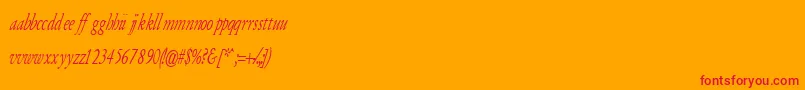 ArmyOfDarknessItalic Font – Red Fonts on Orange Background