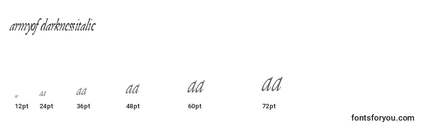 ArmyOfDarknessItalic Font Sizes