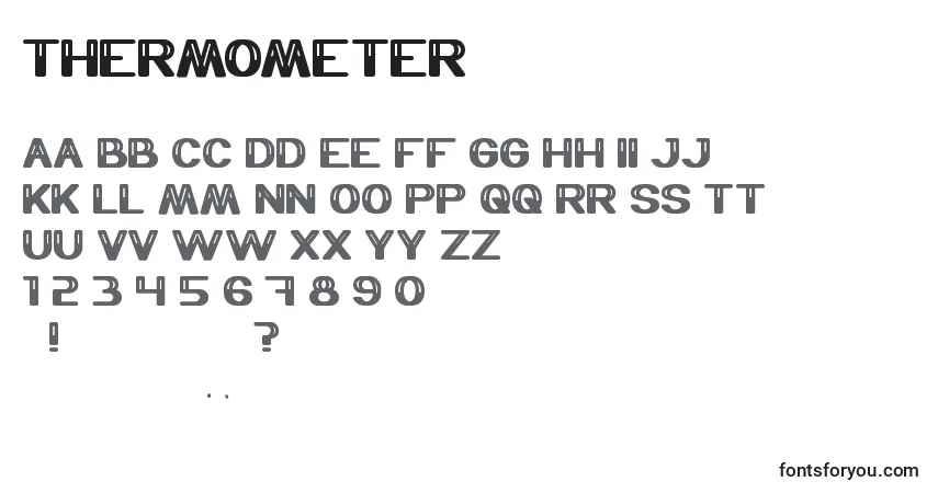 Czcionka Thermometer – alfabet, cyfry, specjalne znaki