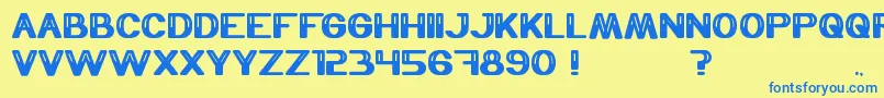 フォントThermometer – 青い文字が黄色の背景にあります。