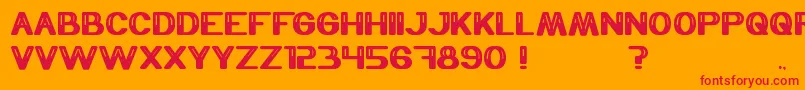 フォントThermometer – オレンジの背景に赤い文字