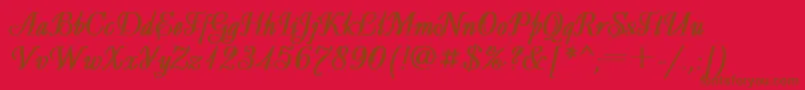 Decor1 Font – Brown Fonts on Red Background