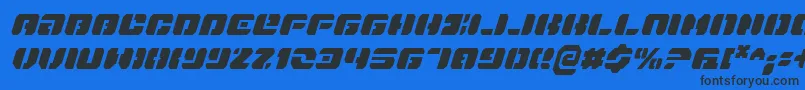 DanStargateCondensedItalic Font – Black Fonts on Blue Background