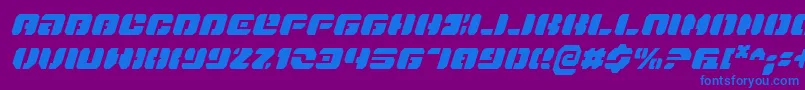 DanStargateCondensedItalic Font – Blue Fonts on Purple Background