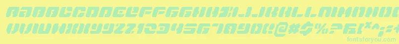 Шрифт DanStargateCondensedItalic – зелёные шрифты на жёлтом фоне