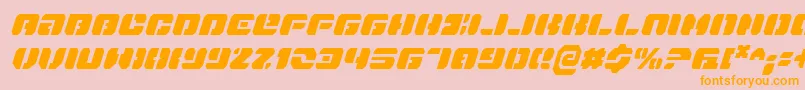 Fonte DanStargateCondensedItalic – fontes laranjas em um fundo rosa