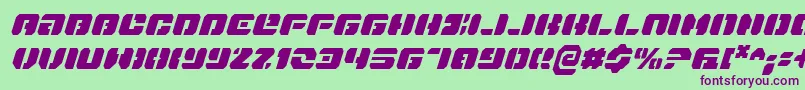 DanStargateCondensedItalic Font – Purple Fonts on Green Background