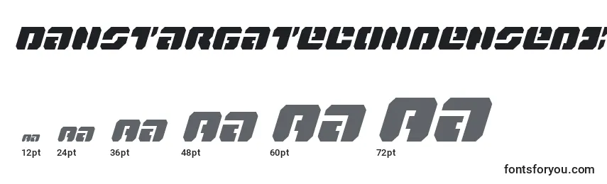 DanStargateCondensedItalic Font Sizes