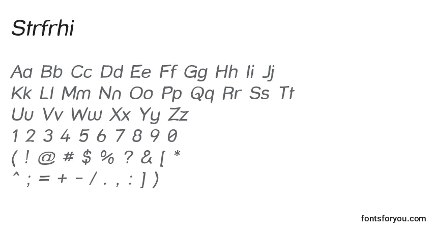 Fuente Strfrhi - alfabeto, números, caracteres especiales