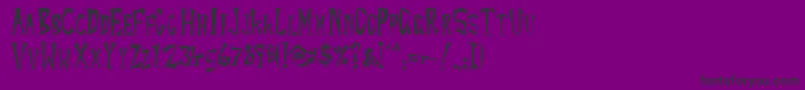 フォントRocketYoyo – 紫の背景に黒い文字