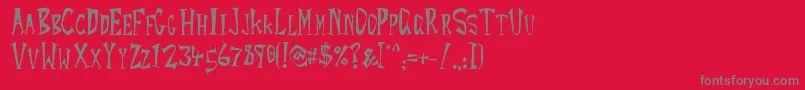 RocketYoyo-fontti – harmaat kirjasimet punaisella taustalla