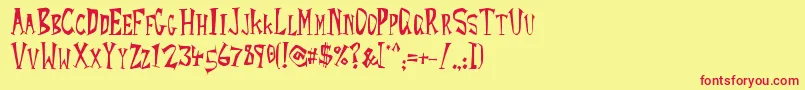 RocketYoyo Font – Red Fonts on Yellow Background