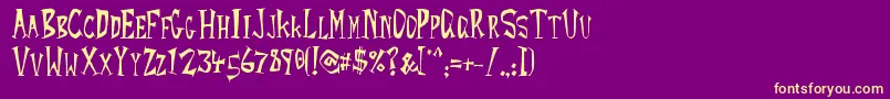 RocketYoyo Font – Yellow Fonts on Purple Background