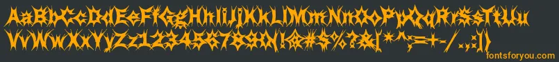 フォントFunky34Bold – 黒い背景にオレンジの文字