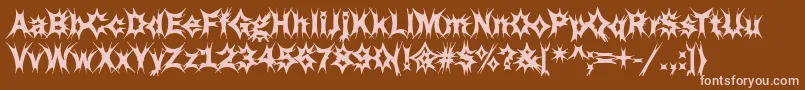 Funky34Bold-Schriftart – Rosa Schriften auf braunem Hintergrund