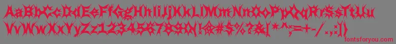 Funky34Bold Font – Red Fonts on Gray Background